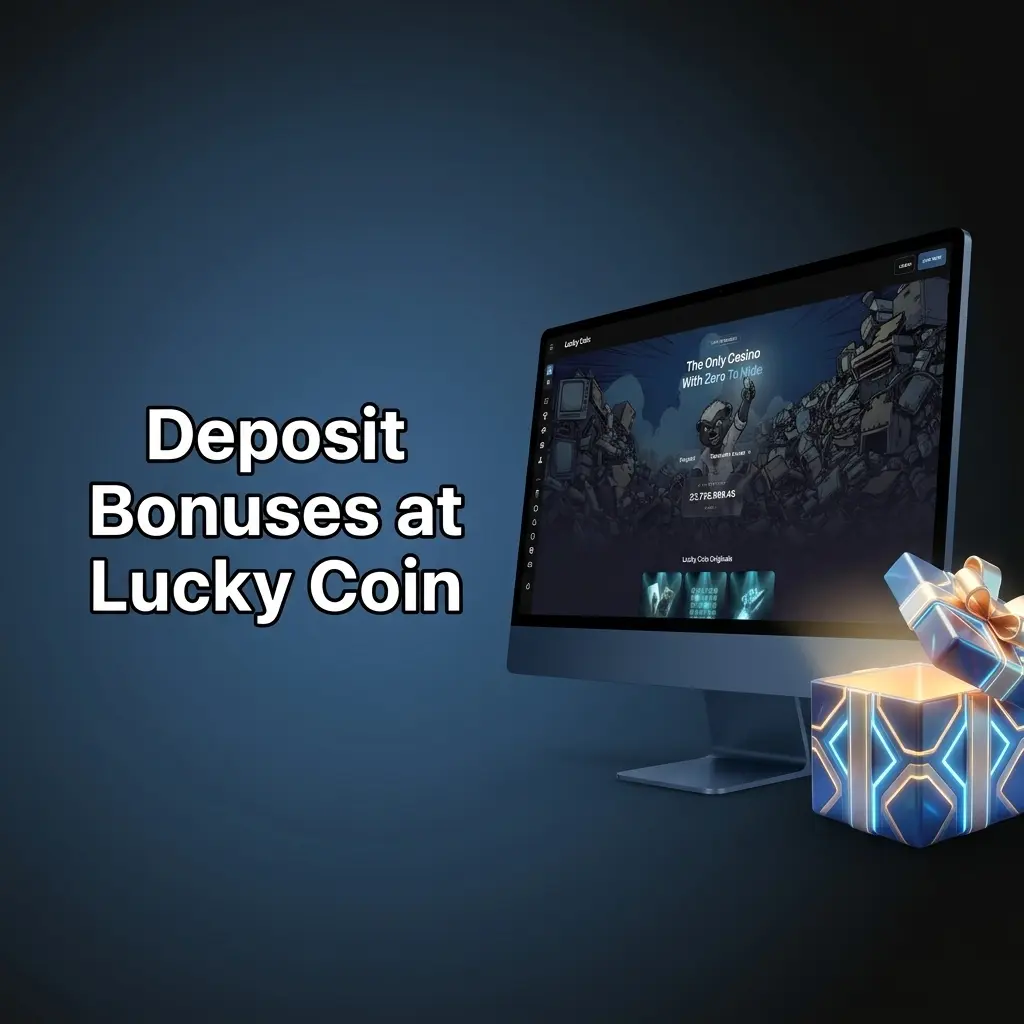 Lucky Coin deposit bonus offering up to 5 BTC plus 200 free spins for Australian crypto casino players