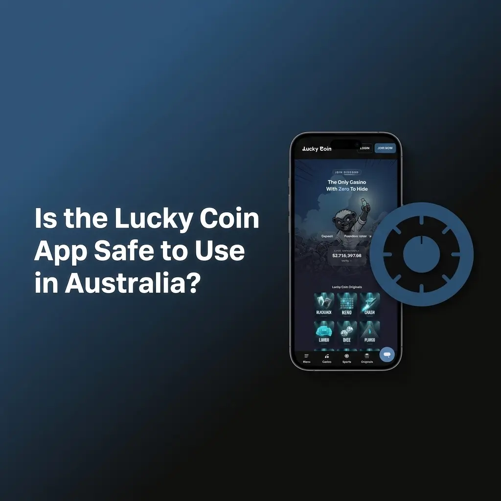 Lucky Coin app with 128-bit SSL encryption securing personal and financial data for Australian players