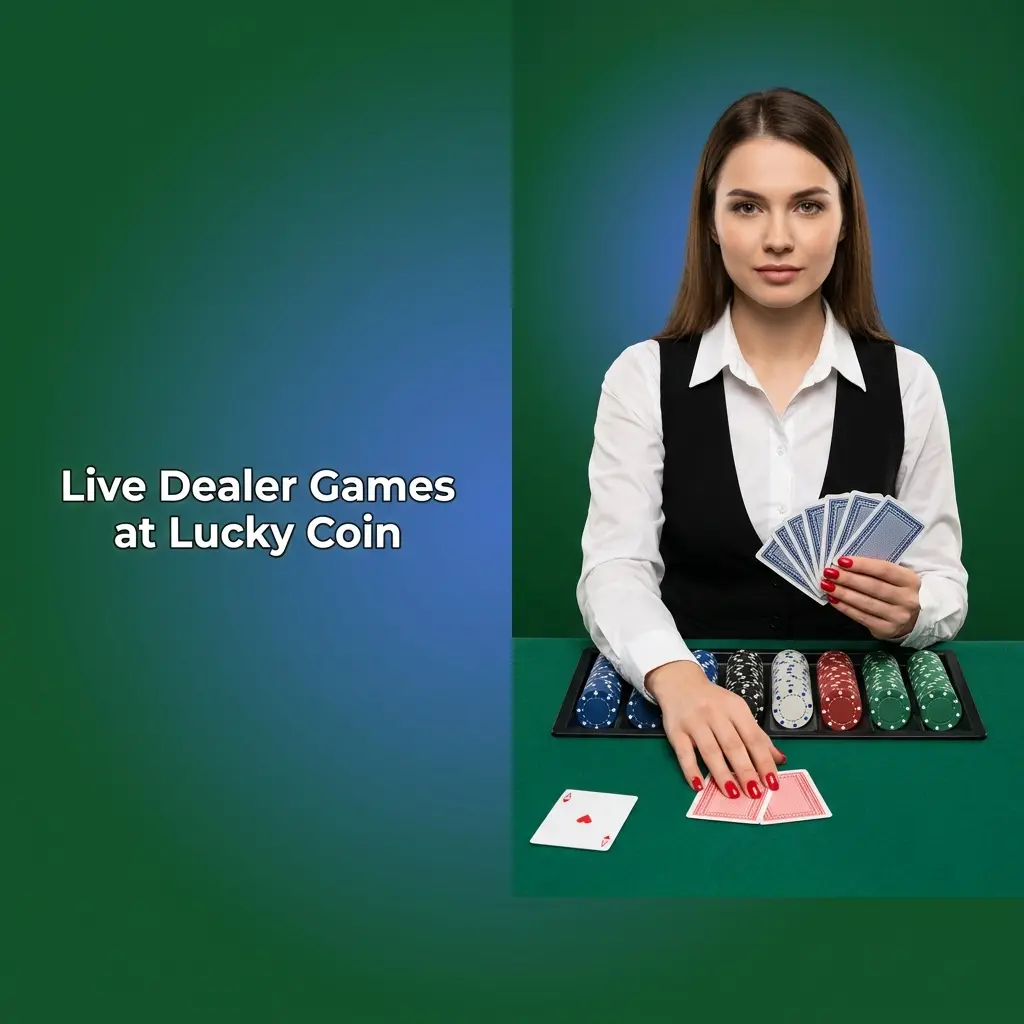 Live dealer table games at Lucky Coin Casino featuring roulette, blackjack, and baccarat streamed from professional studios
