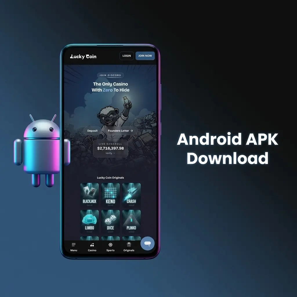 Lucky Coin Android APK download for real-money gambling app, safe and verified for compatible Android devices