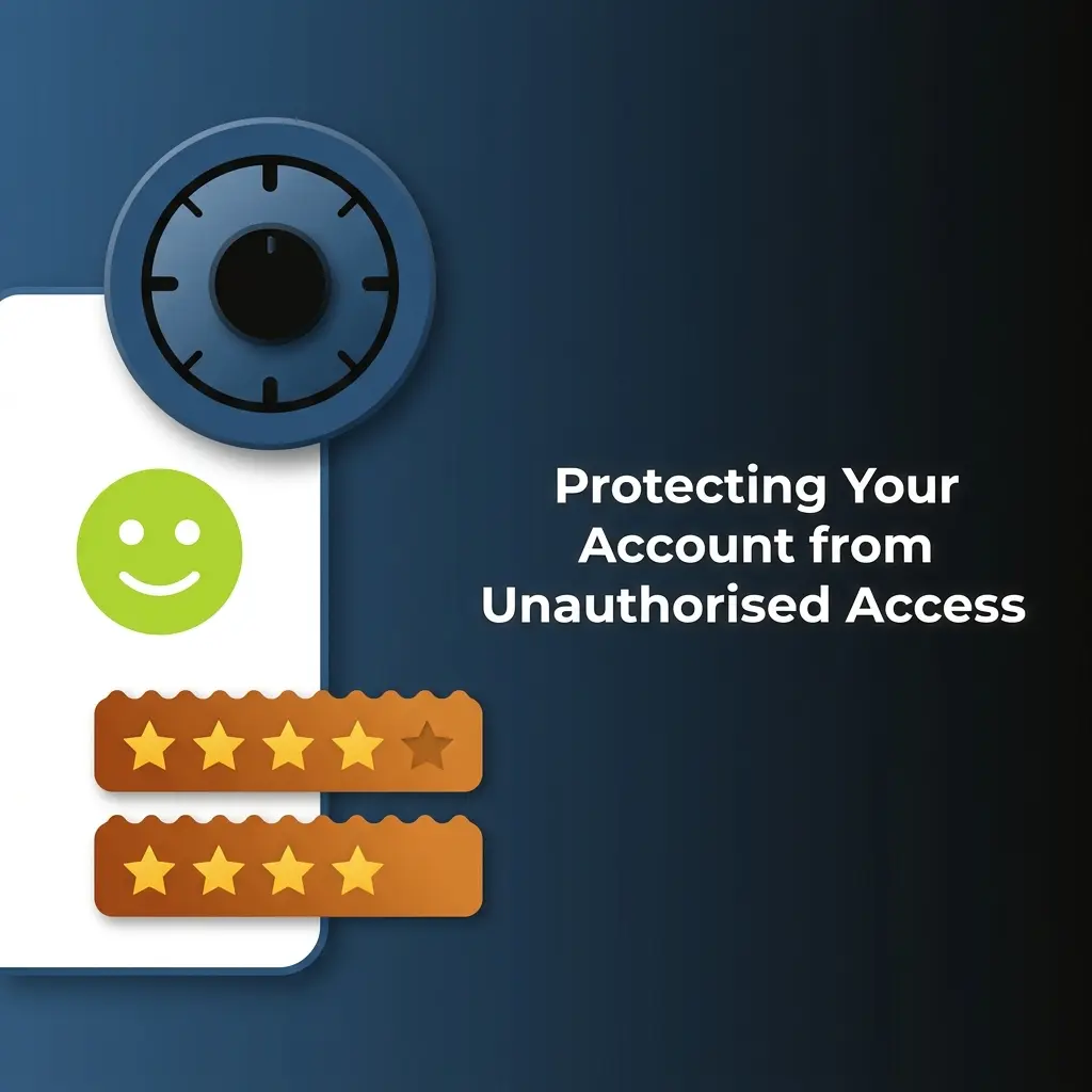 Lucky Coin account security tips showing password guidelines and two-factor authentication setup steps