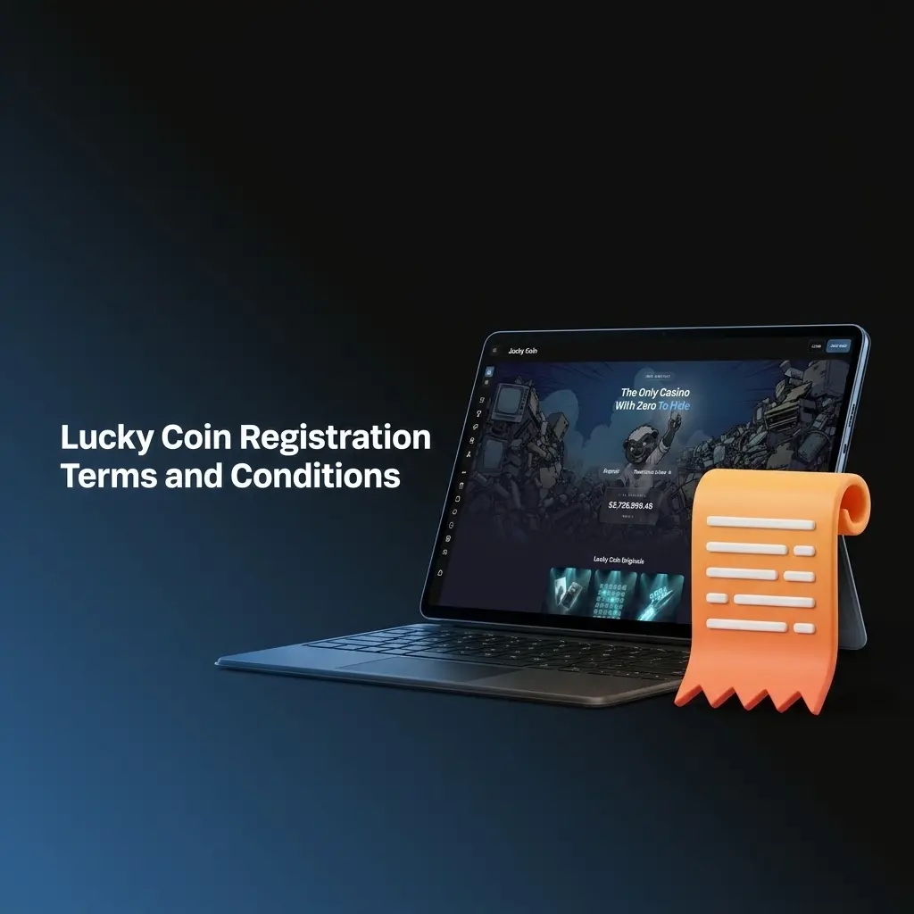 Lucky Coin registration terms and conditions outlining one account per player policy and prohibited actions